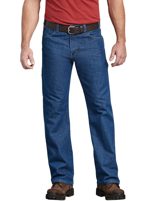 DP805 Dickies Men's FLEX Relaxed Fit Straight Leg 5-Pocket Carpenter Tough Max™ Denim Jean Pant