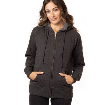 EC4580 econscious Ladies' Heathered Full-Zip Hooded Sweatshirt