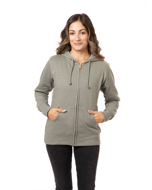 EC4580 econscious Ladies' Heathered Full-Zip Hooded Sweatshirt