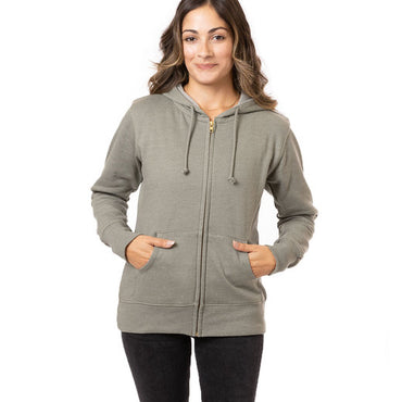 EC4580 econscious Ladies' Heathered Full-Zip Hooded Sweatshirt