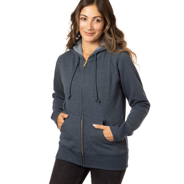 EC4580 econscious Ladies' Heathered Full-Zip Hooded Sweatshirt