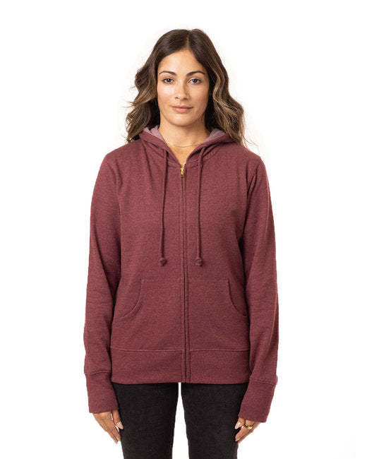 EC4580 econscious Ladies' Heathered Full-Zip Hooded Sweatshirt