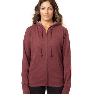 EC4580 econscious Ladies' Heathered Full-Zip Hooded Sweatshirt