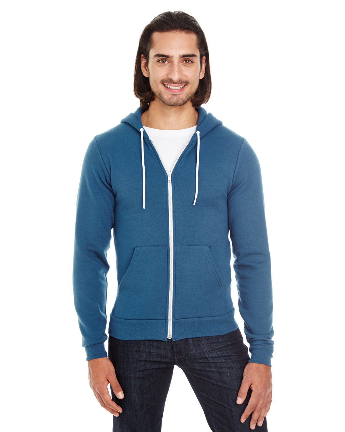 F497 American Apparel Unisex Flex Fleece USA Made Zip Hoodie