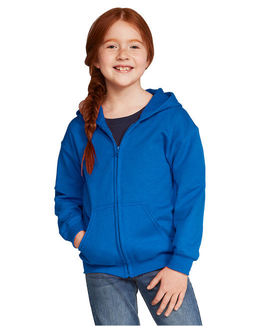 G186B Gildan Youth Heavy Blend™ Full-Zip Hooded Sweatshirt