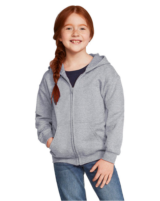 G186B Gildan Youth Heavy Blend™ Full-Zip Hooded Sweatshirt