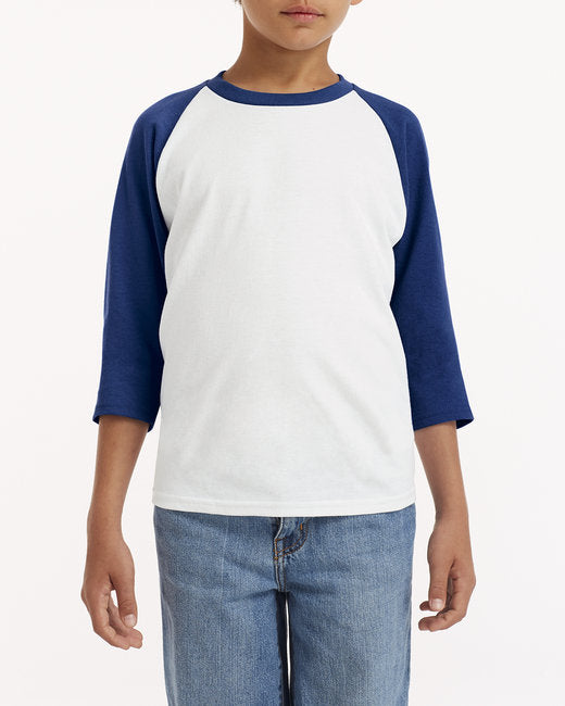 G570B Gildan Youth Heavy Cotton™ 3/4-Raglan Sleeve T-Shirt