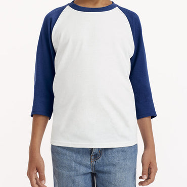 G570B Gildan Youth Heavy Cotton™ 3/4-Raglan Sleeve T-Shirt