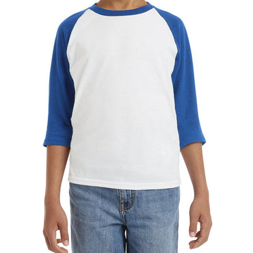 G570B Gildan Youth Heavy Cotton™ 3/4-Raglan Sleeve T-Shirt