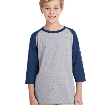 G570B Gildan Youth Heavy Cotton™ 3/4-Raglan Sleeve T-Shirt