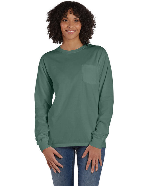 GDH250 ComfortWash by Hanes Unisex Garment-Dyed Long-Sleeve T-Shirt with Pocket