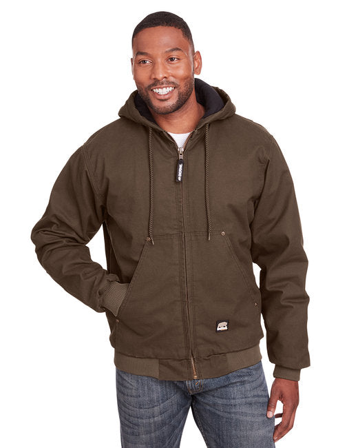 HJ375T Berne Men's Tall Highland Washed Cotton Duck Hooded Jacket