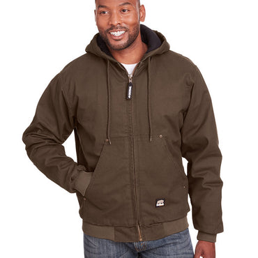 HJ375T Berne Men's Tall Highland Washed Cotton Duck Hooded Jacket