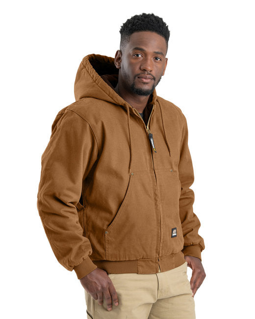 HJ375T Berne Men's Tall Highland Washed Cotton Duck Hooded Jacket