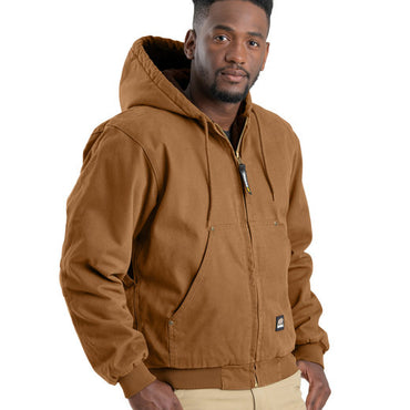 HJ375T Berne Men's Tall Highland Washed Cotton Duck Hooded Jacket