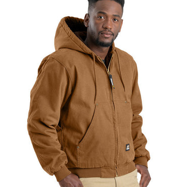 HJ375 Berne Men's Highland Washed Cotton Duck Hooded Jacket