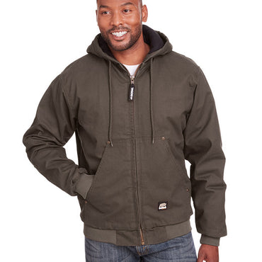 HJ375T Berne Men's Tall Highland Washed Cotton Duck Hooded Jacket