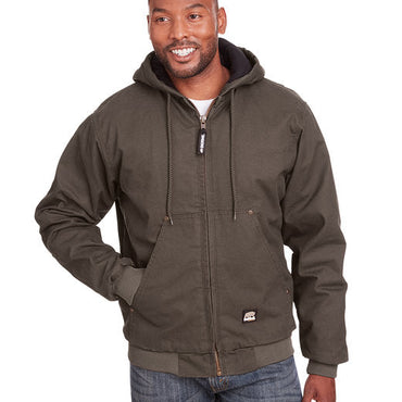 HJ375 Berne Men's Highland Washed Cotton Duck Hooded Jacket