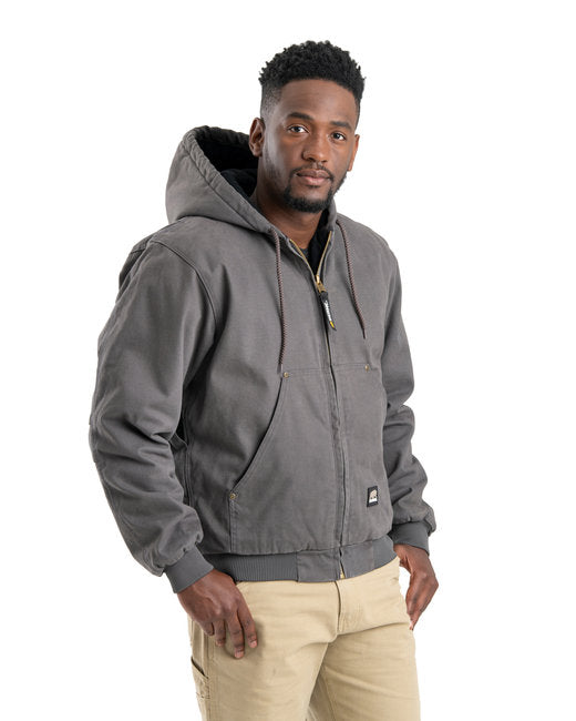 HJ375T Berne Men's Tall Highland Washed Cotton Duck Hooded Jacket