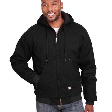 HJ375 Berne Men's Highland Washed Cotton Duck Hooded Jacket