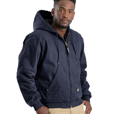 HJ375T Berne Men's Tall Highland Washed Cotton Duck Hooded Jacket