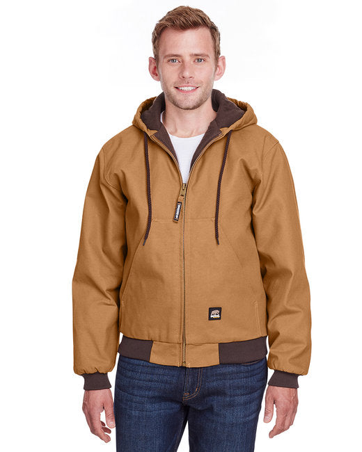 HJ51T Berne Men's Tall Highland Washed Cotton Duck Hooded Jacket