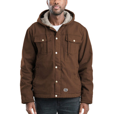 HJ57 Berne Men's Vintage Washed Sherpa-Lined Hooded Jacket