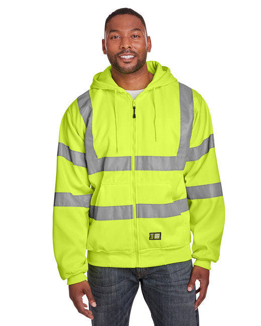 HVF021 Berne Men's Berne Hi-Vis Class 3 Lined Hooded Sweatshirt