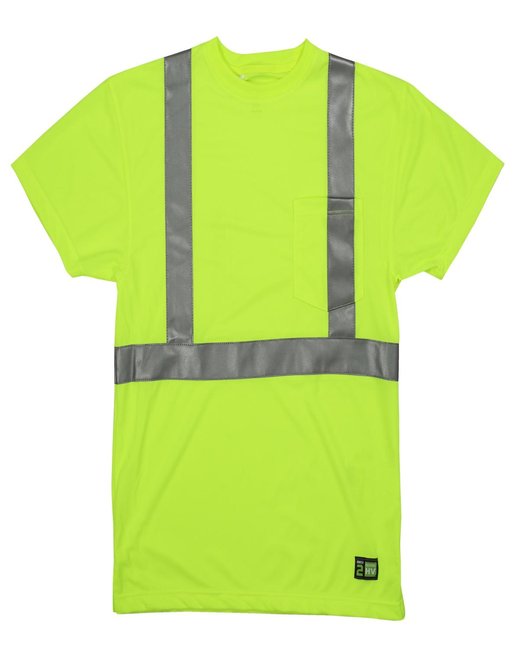 HVK012T Berne Men's Tall Hi-Vis Class 2 Performance Short Sleeve T-Shirt