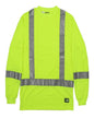 HVK013T Berne Men's Tall Hi-Vis Class 3 Performance Long Sleeve T-Shirt
