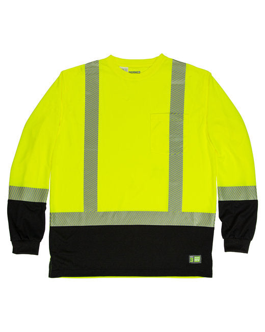 HVK018 Berne Men's Hi-Vis Class 3 Color Blocked Long-Sleeve T-Shirt