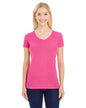 JA8136 J America Ladies' Glitter V-Neck T-Shirt