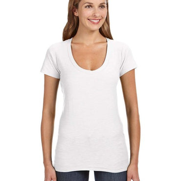 JA8169 J America Ladies' V-Neck Slub T-Shirt