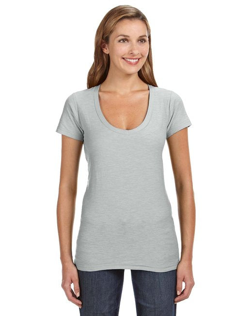 JA8169 J America Ladies' V-Neck Slub T-Shirt