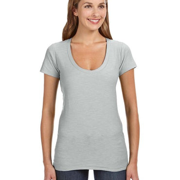 JA8169 J America Ladies' V-Neck Slub T-Shirt