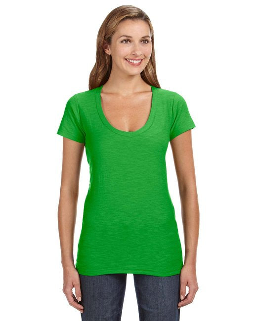 JA8169 J America Ladies' V-Neck Slub T-Shirt