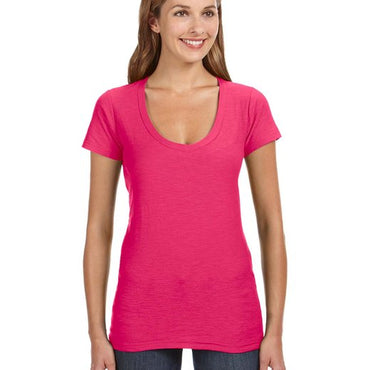 JA8169 J America Ladies' V-Neck Slub T-Shirt