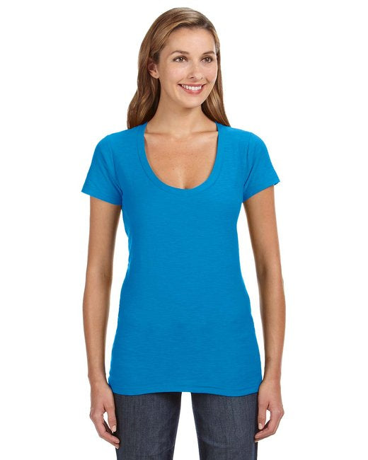 JA8169 J America Ladies' V-Neck Slub T-Shirt