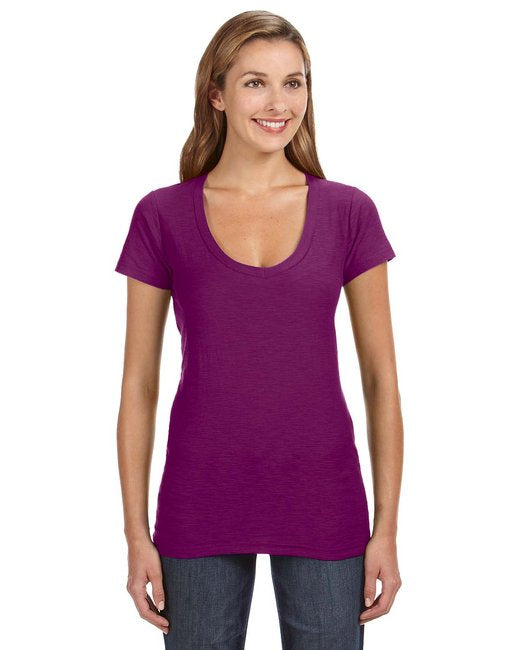 JA8169 J America Ladies' V-Neck Slub T-Shirt