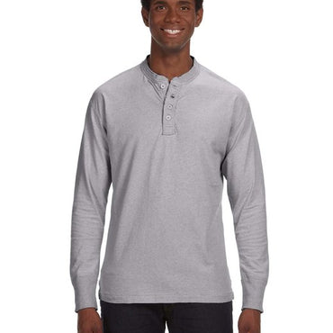 JA8244 J America Men's Vintage Brushed Jersey Henley