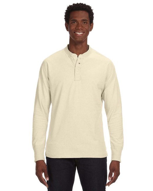 JA8244 J America Men's Vintage Brushed Jersey Henley