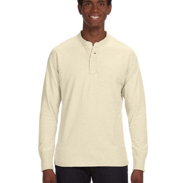 JA8244 J America Men's Vintage Brushed Jersey Henley