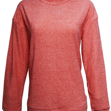 JA8428 J America Ladies' Weekend French Terry Mock Neck Crew