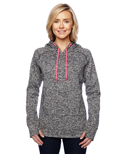 JA8616 J America Ladies' Cosmic Contrast Fleece Hooded Sweatshirt