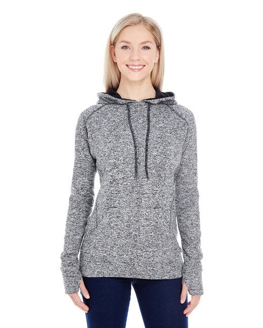 JA8616 J America Ladies' Cosmic Contrast Fleece Hooded Sweatshirt