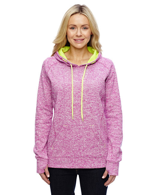 JA8616 J America Ladies' Cosmic Contrast Fleece Hooded Sweatshirt