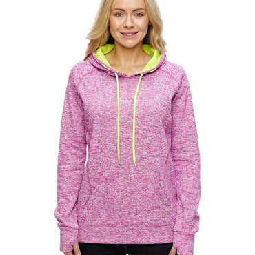 JA8616 J America Ladies' Cosmic Contrast Fleece Hooded Sweatshirt