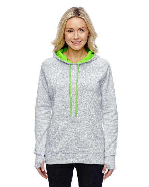 JA8616 J America Ladies' Cosmic Contrast Fleece Hooded Sweatshirt