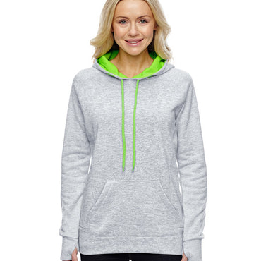 JA8616 J America Ladies' Cosmic Contrast Fleece Hooded Sweatshirt