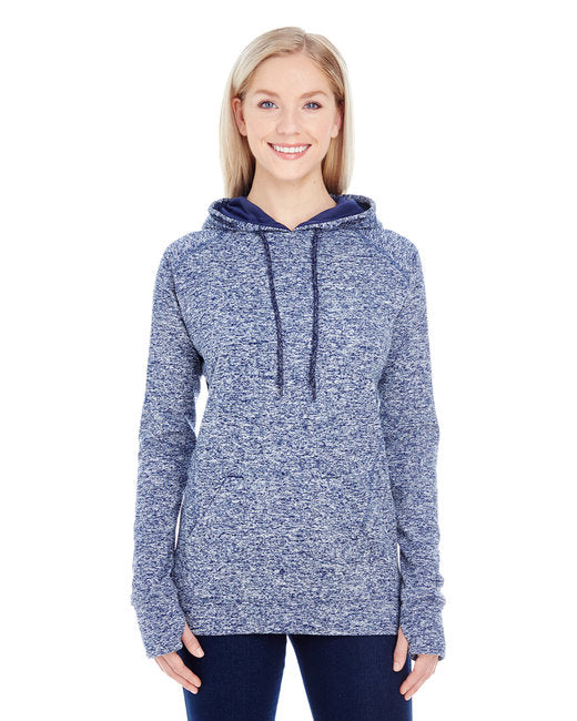 JA8616 J America Ladies' Cosmic Contrast Fleece Hooded Sweatshirt